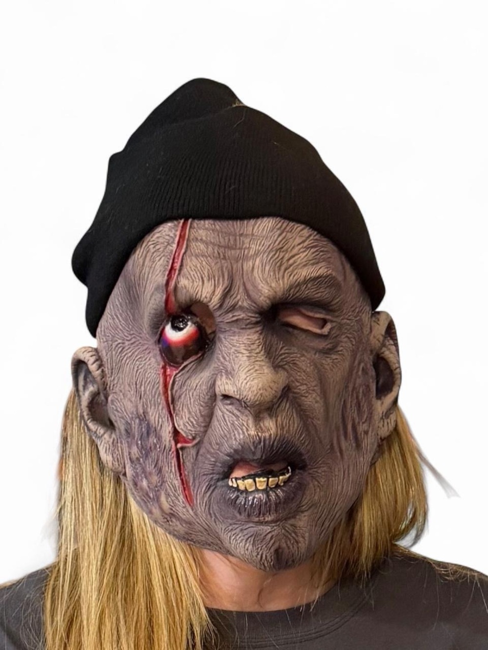Scary Zombie Mask with black Beanie